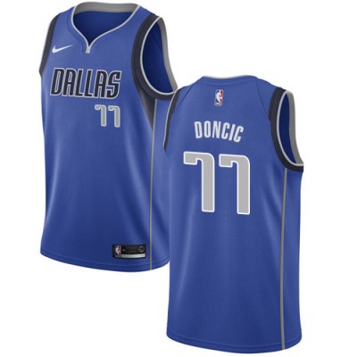 Nike Dallas Mavericks #77 Luka Doncic Royal Youth NBA Swingman Icon Edition Jersey